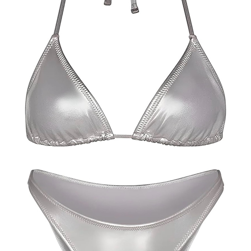 Silver Triangle Bikini Set - Picture 2 of 2